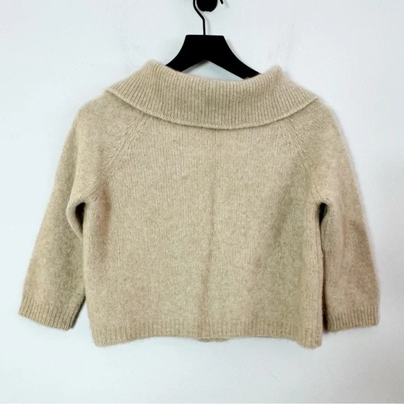 DeLoux 100% Imported Cashmere Cardigan 1950s Sweater Tan - Picture 2 of 13